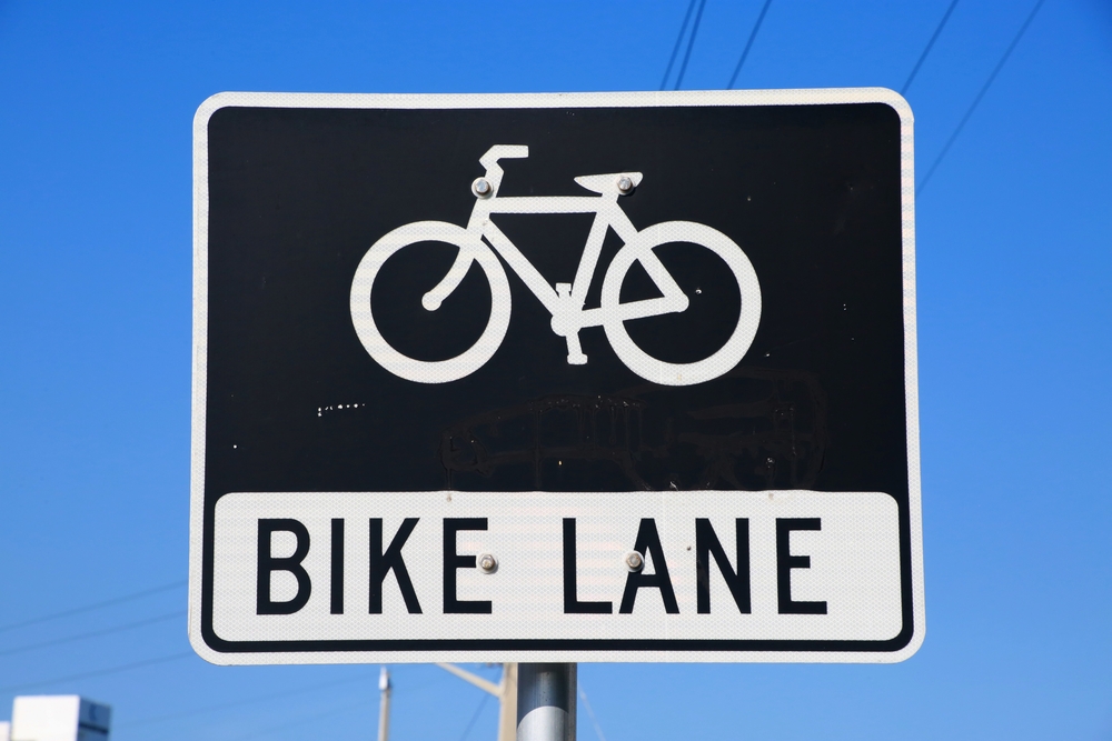 Close-up of a Bike Lane sign